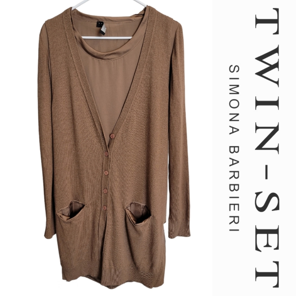 Twin-Set Brown Long Sleeve Dress